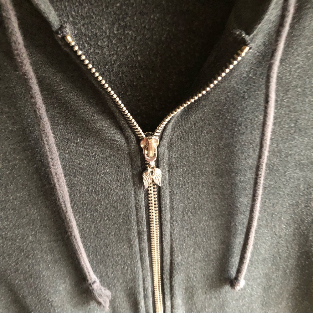 Victoria's Secret Blingy Sequined Hoodie. Gray with Irredescent Sequins. Small - Picture 7 of 10